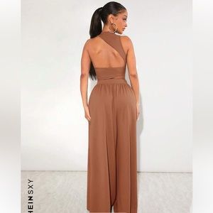 SHEIN SXY Solid Backless Tank Top & Wide Leg Pants